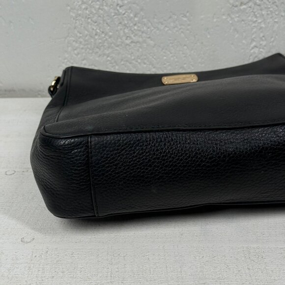 Michael Kors Jet Set Messenger Bag Black Leather Crossbody - Picture 7 of 13